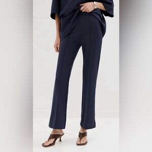 Staud Women's Size Small Navy Blue Ponte Knit Knack Pants Ankle Length